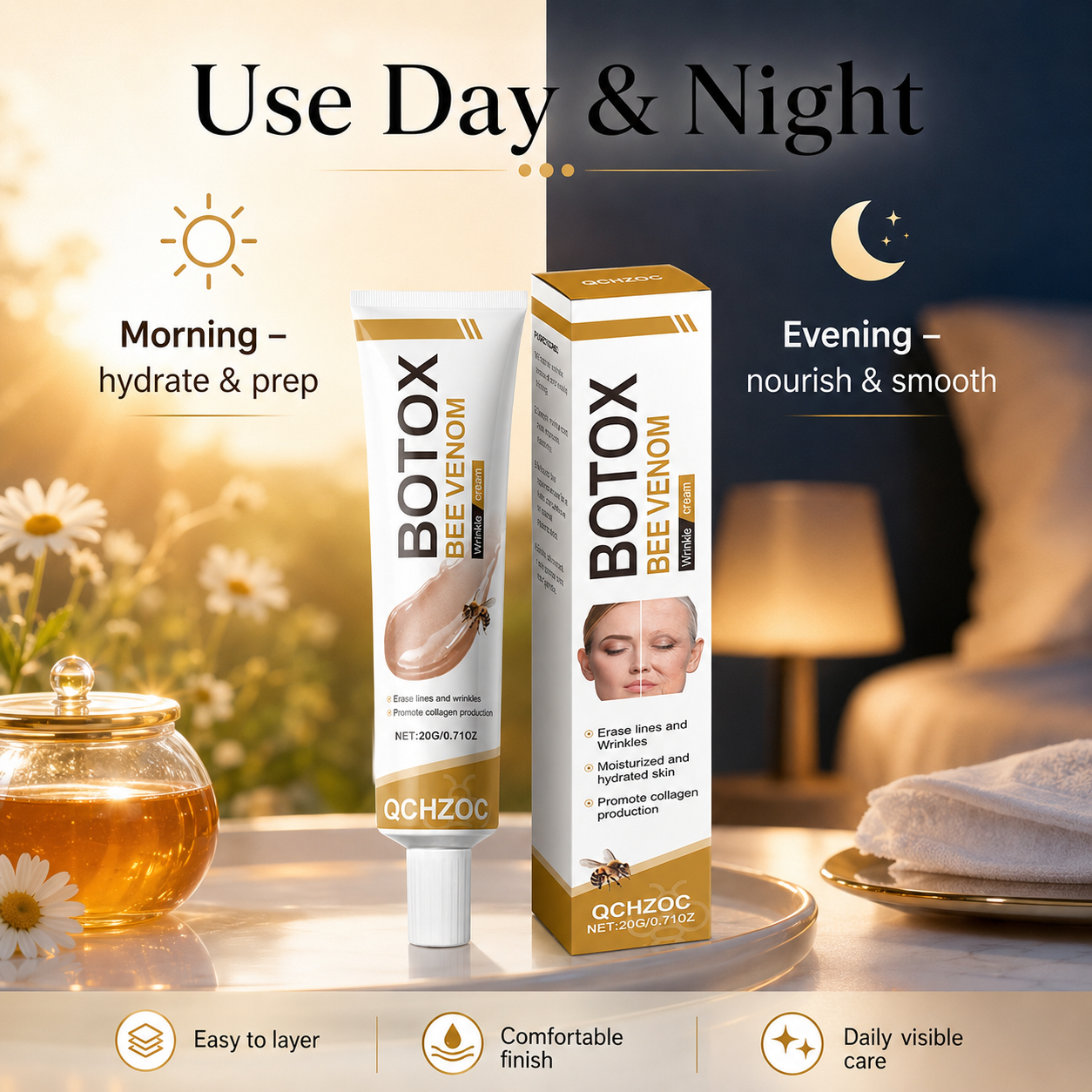 Botox Bee Venom Anti-Wrinkle Firming Cream – Targets All Types of Wrinkles for Younger-Looking Skin ✨-WBJ