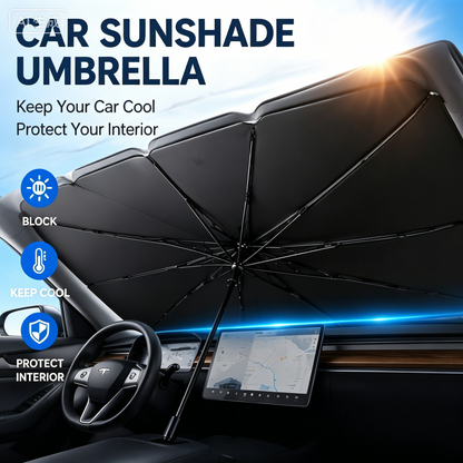 🚗 No More Burning Seats! Foldable Car Windshield Sunshade Umbrella for Summer-LT