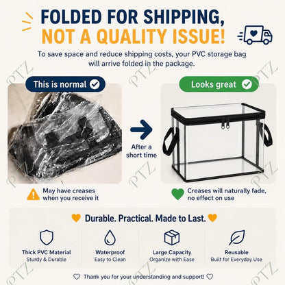 📦📦Large Clear Thick Plastic Storage Box with Hinged Lid, Heavy Duty High Capacity Organizer Bin, Free Shipping for Home Camping Travel Attic Moving-AUX