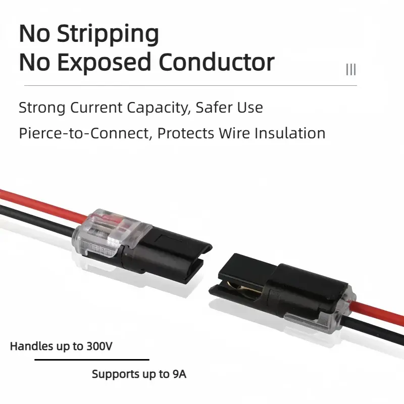 🔌 2 Pin Double Wire Plug-in Connector with Locking Buckle, Low Voltage Quick Connect Terminal, Firm Connection for LED Strip Lights, Automotive Wiring & Power Distribution, DIY Use-XLB