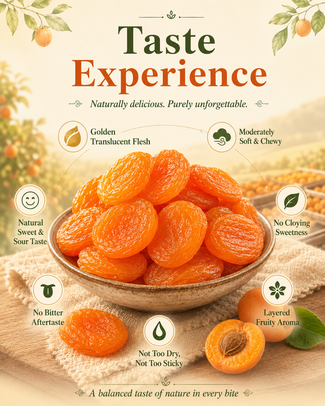 🍑Ancient 3-Steam 3-Dry Golden Apricots | Healthy Family Snack-WBJ