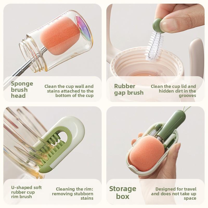 Portable 4-in-1 Capsule Cup Cleaning Brush Set | Retractable & Space-Saving Design-DZT