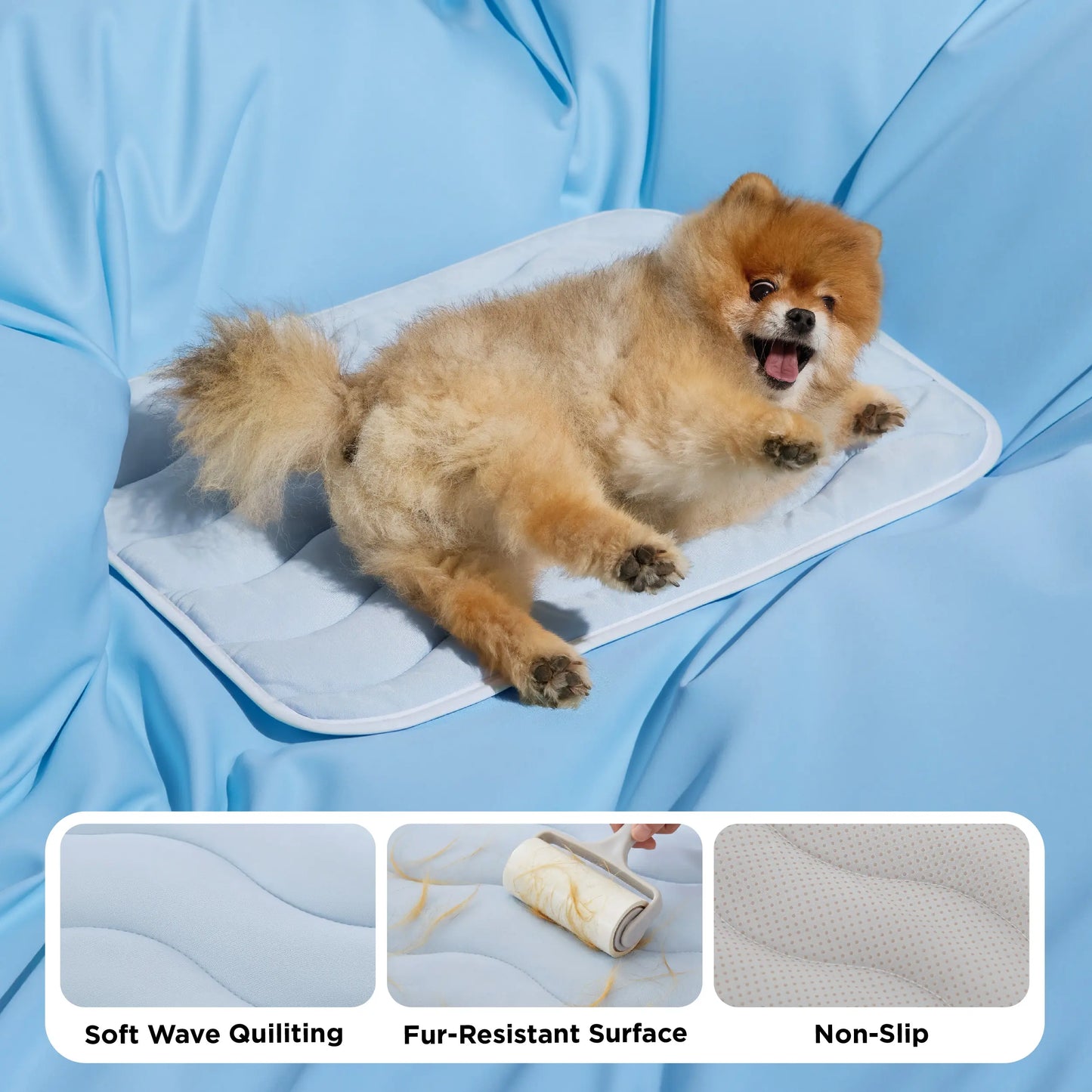 Bedsure AeroChill Wave Cooling Dog Mat - Breathable, Machine Washable & Versatile Pet Bed-DZT