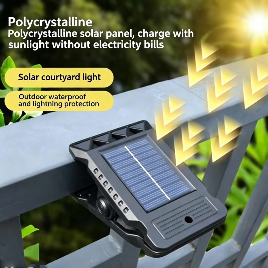 ☀️☀️☀️Upgraded Solar Clip Light - Motion Sensor Outdoor Camping & Garden Patio Light, Zero Electricity Cost-AUX