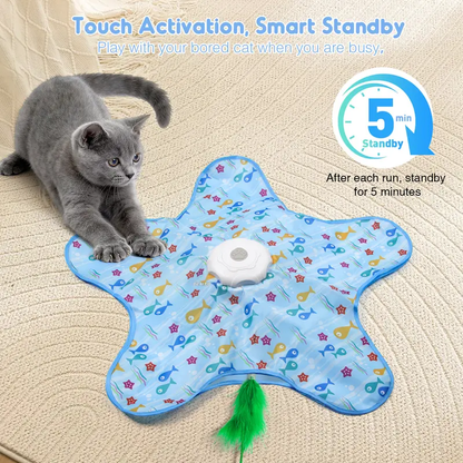 ✨Interactive Random Moving Feather Cat Toy🐱 Hide-and-seek Rechargeable Cat Plaything🔋 Great for indoor exercise & relieve cat boredom😺 Suitable for all cat breeds🐾-XLB