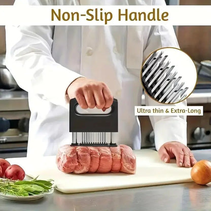 Premium 48-Blade Stainless Steel Meat Tenderizer – Transform Any Meat into a Melt-in-Your-Mouth Masterpiece! 🥩✨-DZT