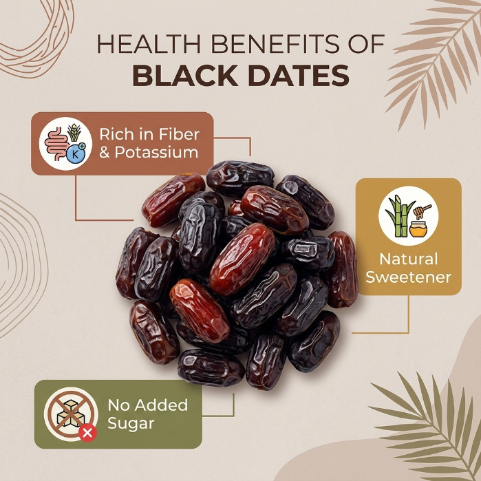 🌴 Premium Black Ajwa Dates | Natural Energy & Heart Healthy Snack,Supports Healthy Blood Sugar & Detox-VIM