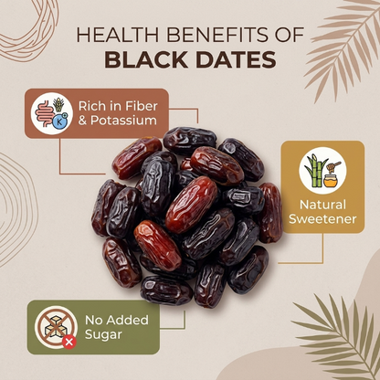 🌴 Premium Black Ajwa Dates | Natural Energy & Heart Healthy Snack,Supports Healthy Blood Sugar & Detox-VIM