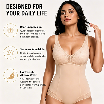 ❄️ Cooling Tummy Control Bodysuit ✨ Breathable Summer Shapewear with Built-In Bra-WBJ