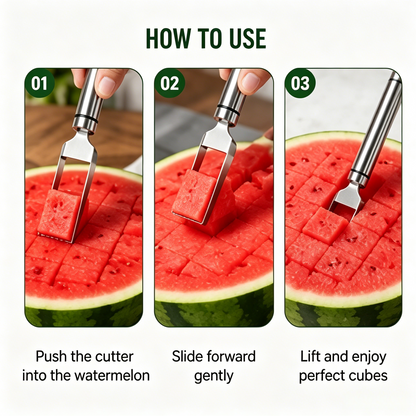 🍉 Watermelon Cube Cutter Fork – Fun, Safe, and Fast Fruit Slicing Tool-WBJ
