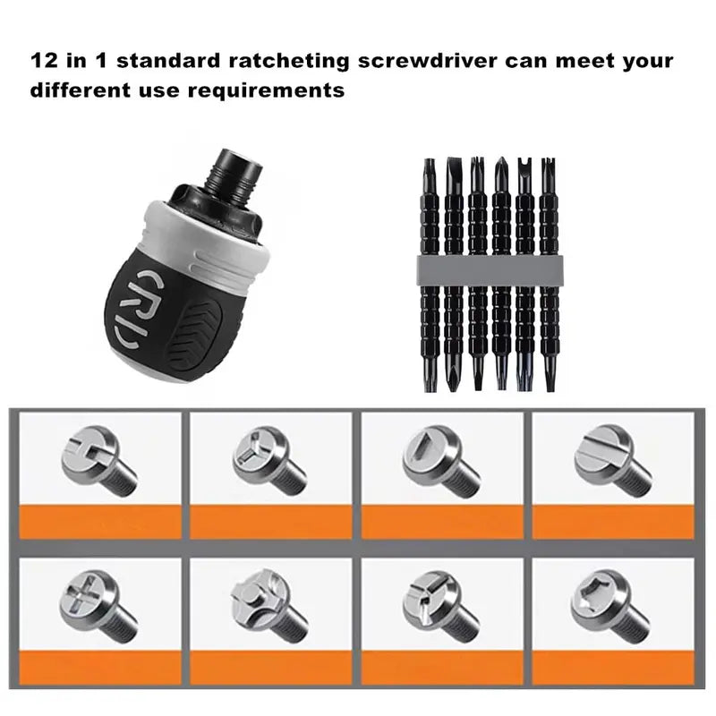 Premium Stubby Ratcheting Screwdriver Set | Magnetic, Telescopic & Multi-Function Tool 🛠️✨ -LGZ