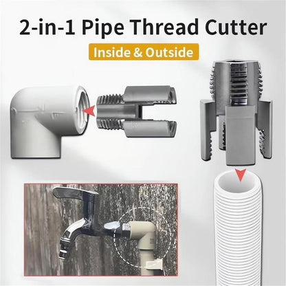 1/2'' 3/4'' PVC Pipe Thread Cutting Tool Integrated Internal & External Pipe Threading Tool Upgrade Pipe Thread Cutting Tool for Plumbing DIY Repairs-DZT