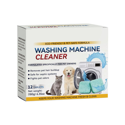 12Pcs Eco-Friendly Washing Machine Cleaner Tablets, Removes Pet Hair Buildup, Strong Deodorization, Long-Lasting Washer Inner Drum Cleaning.-KPL