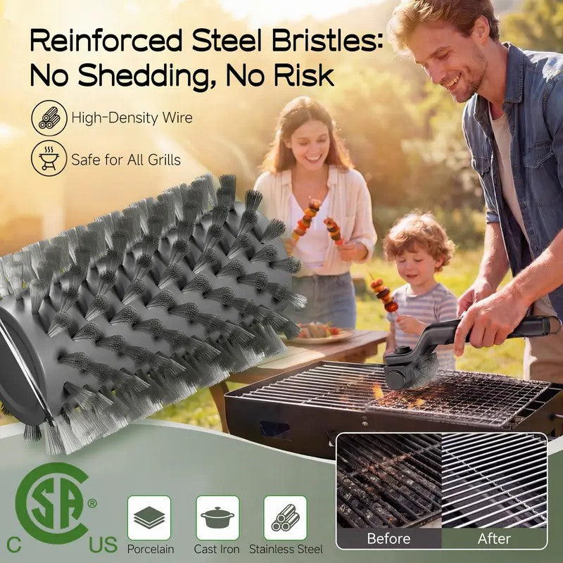 Premium Cordless Electric BBQ Grill Brush | High-Torque Cleaner with Adjustable Angle & Replacement Heads 🥩🔥 LGZ