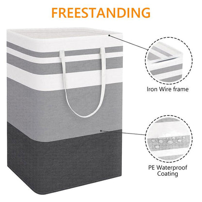 Collapsible Laundry Hamper Set, Large Capacity Fabric Laundry Baskets with Handles for Clothes & Storage-TTT