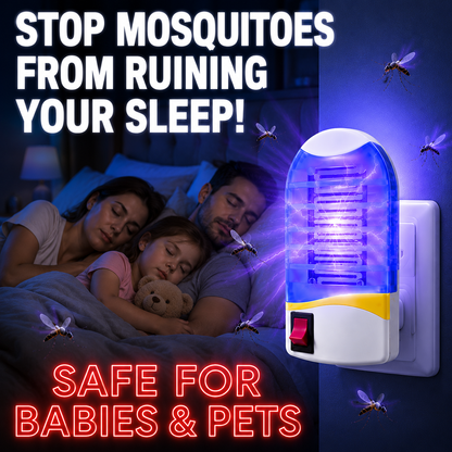 Plug In UV Light Mosquito Killer Lamp 360° Coverage Silent Electric Bug Zapper 2 In 1 Night Light Safe For Family Bedroom Kitchen Indoor-QZZ
