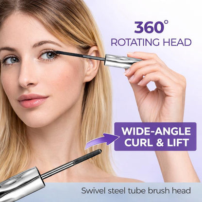 Steel tube spiral mascara, featuring a special spiral brush head made of steel – long-lasting and waterproof, providing 24-hour wear, easy to apply, and keeps each lash individually long and curled for an extended period. -AUX