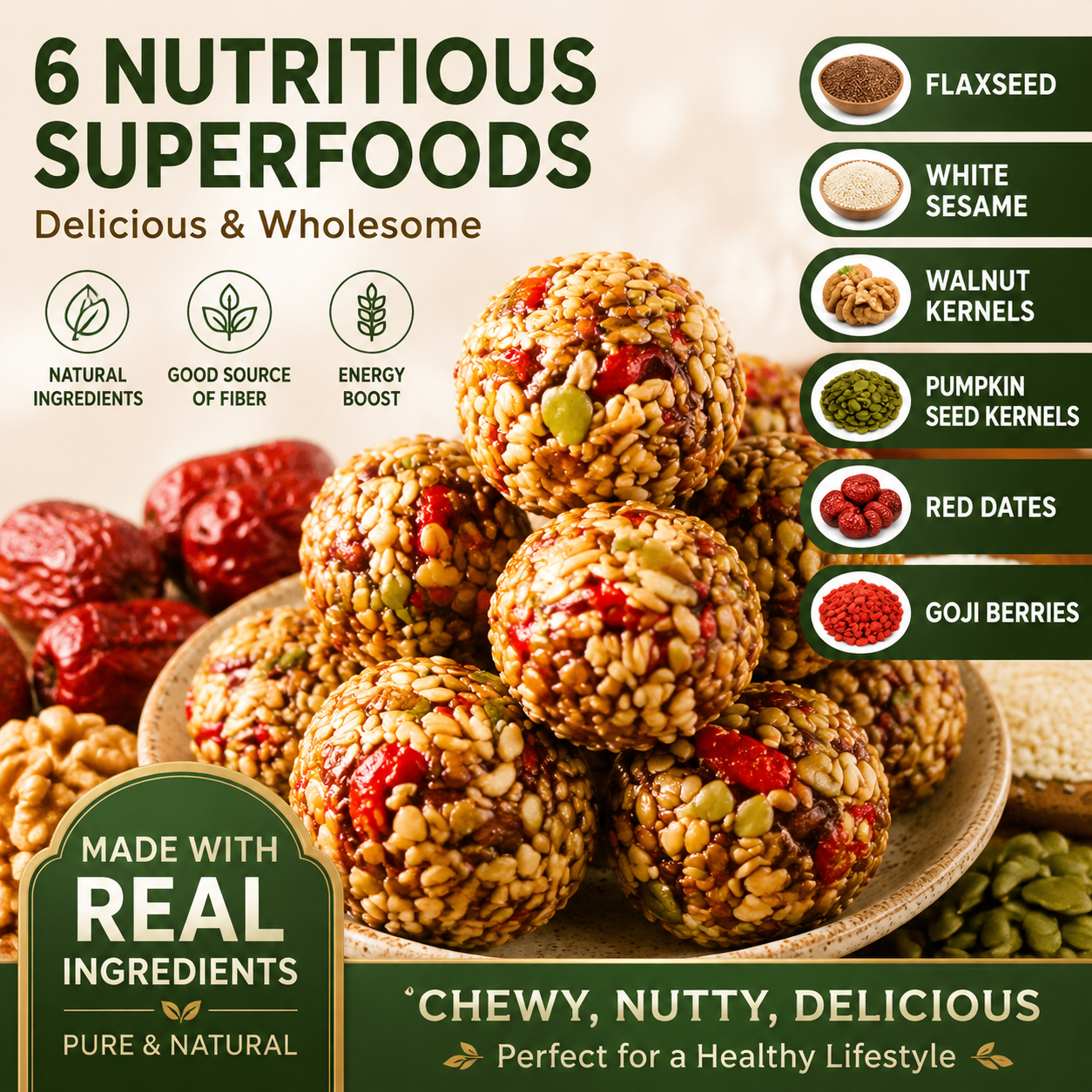 🌰6 Nutrient-Rich Ingredients– Natural Ingredients, Big Nutrition, No Guilt-YOY