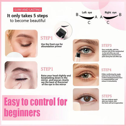 Rotating Eyeliner Stamp Pen – Dual-Head Design with Wing Stamp, Quick-Dry, Long-Lasting, Smudge-Proof for Easy Cat Eye, Sharp Winged Lines & All-Day Makeup Wear - Beginner Friendly Everyday Makeup Tool for Women, Women's cosmetics, Makeup tools. -AUX