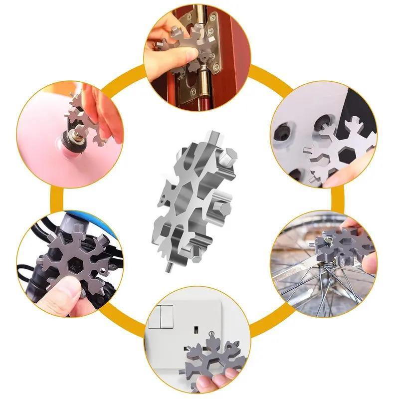 18-in-1 Multi-Function Snowflake Wrench🔧Outdoor, Cycling & Emergency Repair Tool-YOY