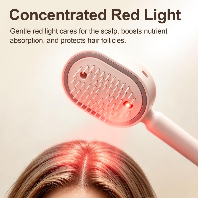 ✨ Electric Spray Air Cushion Massage Comb 🧹 Self-cleaning & Anti-tangle | 💧 Essential Oil Mist Hair Care ⚡ Anti-static Volumizing Aromatherapy Comb.-AUX