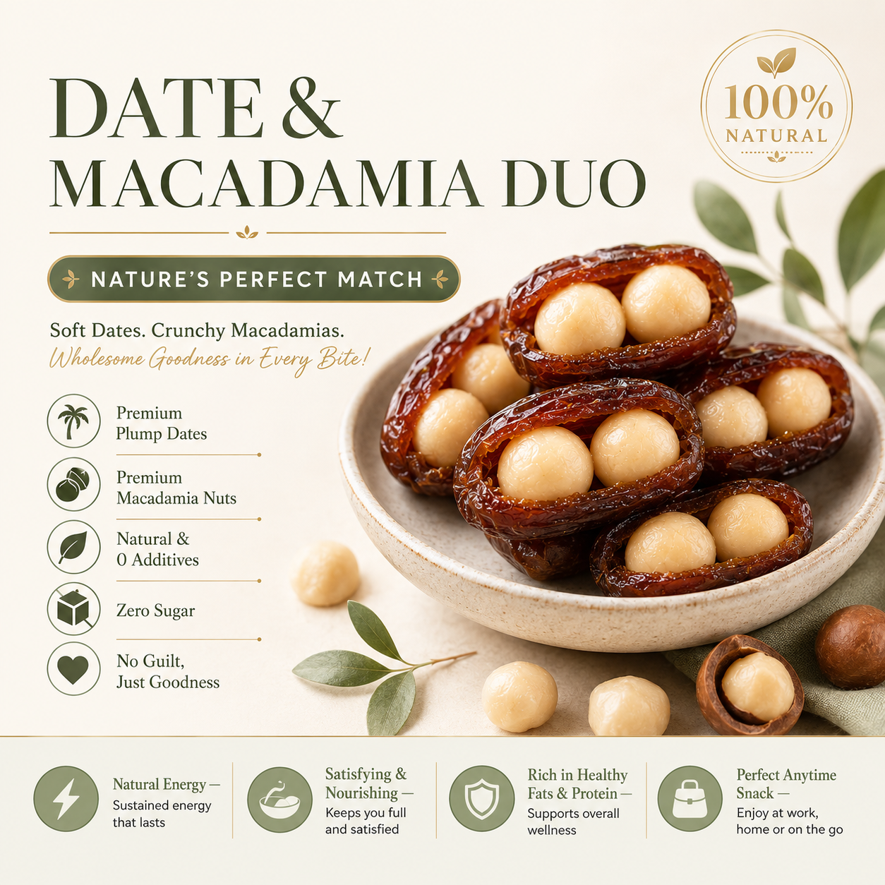 Premium Dates Stuffed with Macadamia Nuts-So delicious you can't stop eating-NEX