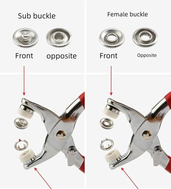 🧵 Home Sewing Accessories Kit for DIY Crafts, Clothing & Hats — Button & Snap Pliers Tool Set ✨ No-Sew Repair Sewing Kit for Handmade Crafts & Sewing Materials 🪡-KPL