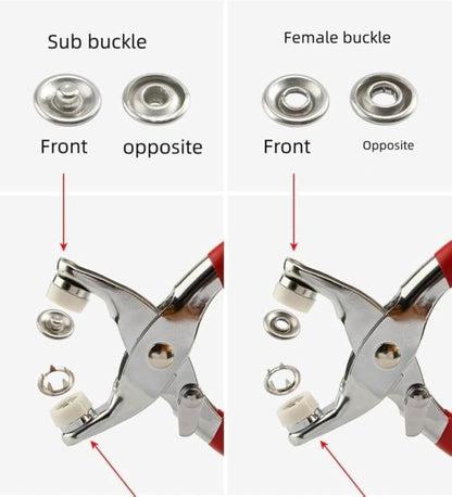 🧵 Home Sewing Accessories Kit for DIY Crafts, Clothing & Hats — Button & Snap Pliers Tool Set ✨ No-Sew Repair Sewing Kit for Handmade Crafts & Sewing Materials 🪡-KPL