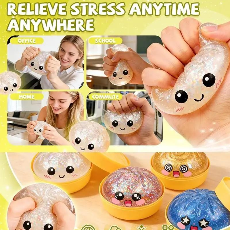 🥟🎁 Mini Dumpling Squishy Stress Toys, Surprise Mystery Box, Soft Squeeze Balls, Fidget Sensory Gifts, Funny Steamer Toys for Daily Stress Relief 😌-XLB