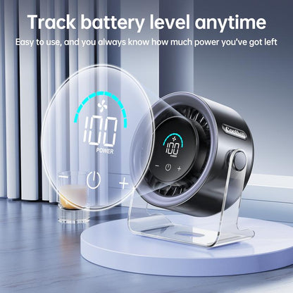 Desktop Fan, Turbocharged Desk Fan, Perfect for Travel & Vacation, Ideal for Office Use, Digital Display, Low Noise, Dual Mode Adjustment, Quiet Cooling, Portable Silent Desktop Fan.-KPL