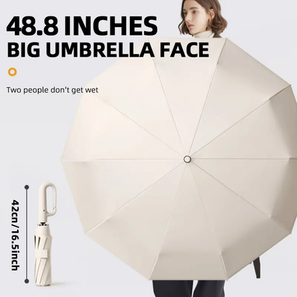 ☂️Automatic Folding Umbrella, Loop Buckle Design, Windproof Waterproof Sun Protection, Dual Use for Men Women-XLB