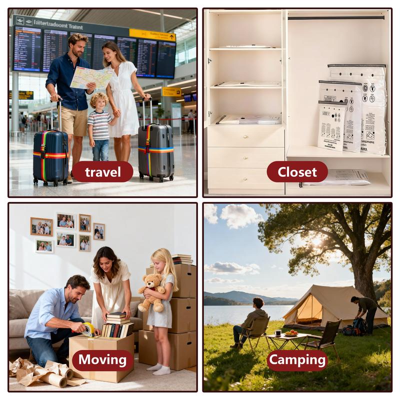 Vacuum Compression Storage Bags, Reusable, Space Saving, Ideal for Clothes and Suitcases, Perfect for Carry-on Luggage.-KPL
