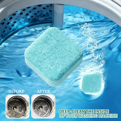 12Pcs Eco-Friendly Washing Machine Cleaner Tablets, Removes Pet Hair Buildup, Strong Deodorization, Long-Lasting Washer Inner Drum Cleaning.-KPL