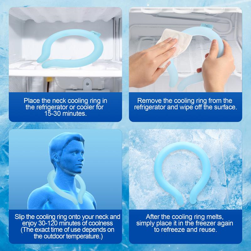 ❄️❄️Reusable Neck Cooler Ice Ring | Wearable Body Cooling Tube for Summer, Running, Hiking & Heat Relief-AUX