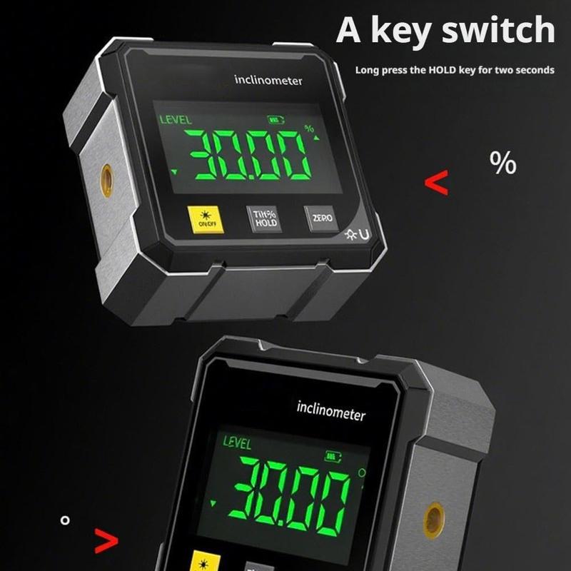 Portable Magnetic Digital Angle Measuring Instrument, 360° Magnetic Hardware Tool with Dual Laser Guide, Rechargeable.-KPL
