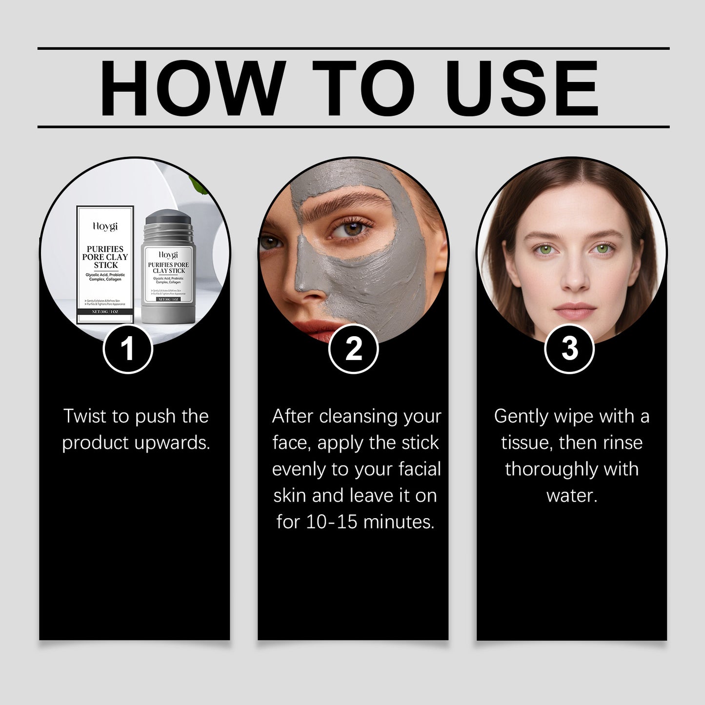 Alaska Volcano Pore Clay Stick Cleansing Blackhead Remover Face Mask Stick with Natural Clay Gentle Exfoliating Smoothing Skin Non-Drying Skincare.-KPL