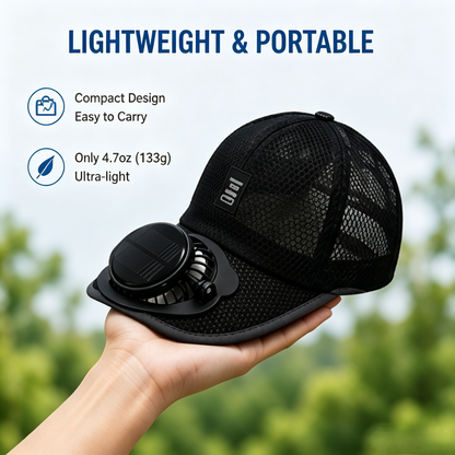 ☀️ Solar-Powered Cooling Fan Baseball Cap | UPF 50+ Sun Protection-WBJ