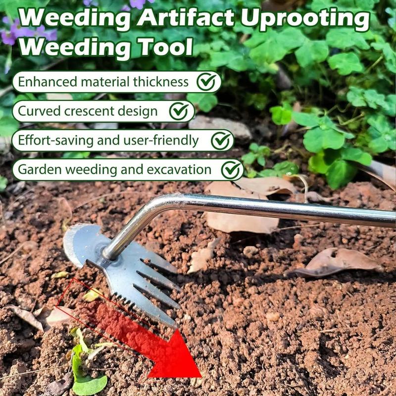 ✅ Upgraded Durable Weed Remover Tool 🌱 Uproot Weeds Completely Forever | Multi-Functional Shovel Rake for Vegetable Gardening-AUX