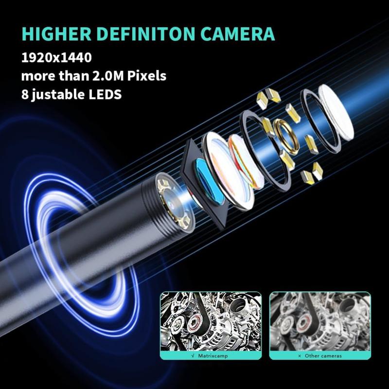 📷Professional Inspection Camera with LED Lights– Waterproof HD Endoscope for Auto Repair & Home Maintenance-YOY