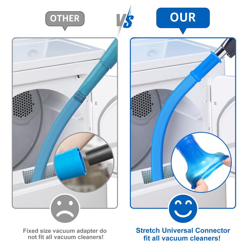 Dryer Vent Cleaner Kit - Universal Stretch Vacuum Hose Lint Remover Attachment-VIM