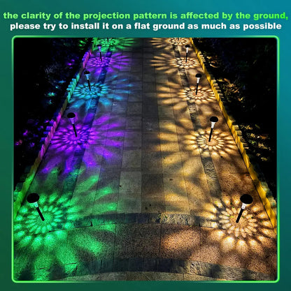 Premium Color-Changing Solar Pathway Lights | Waterproof Sunflower Projection Garden Decor 🌻✨ LGZ
