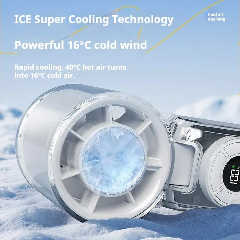 Qawtor 2026 Flagship Cyberpunk Turbo Fan | 199-Speed Semiconductor Ice-Cooling Handheld Fan ❄️🚀 LGZ