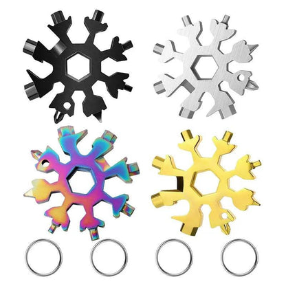 18-in-1 Multi-Function Snowflake Wrench🔧Outdoor, Cycling & Emergency Repair Tool-YOY