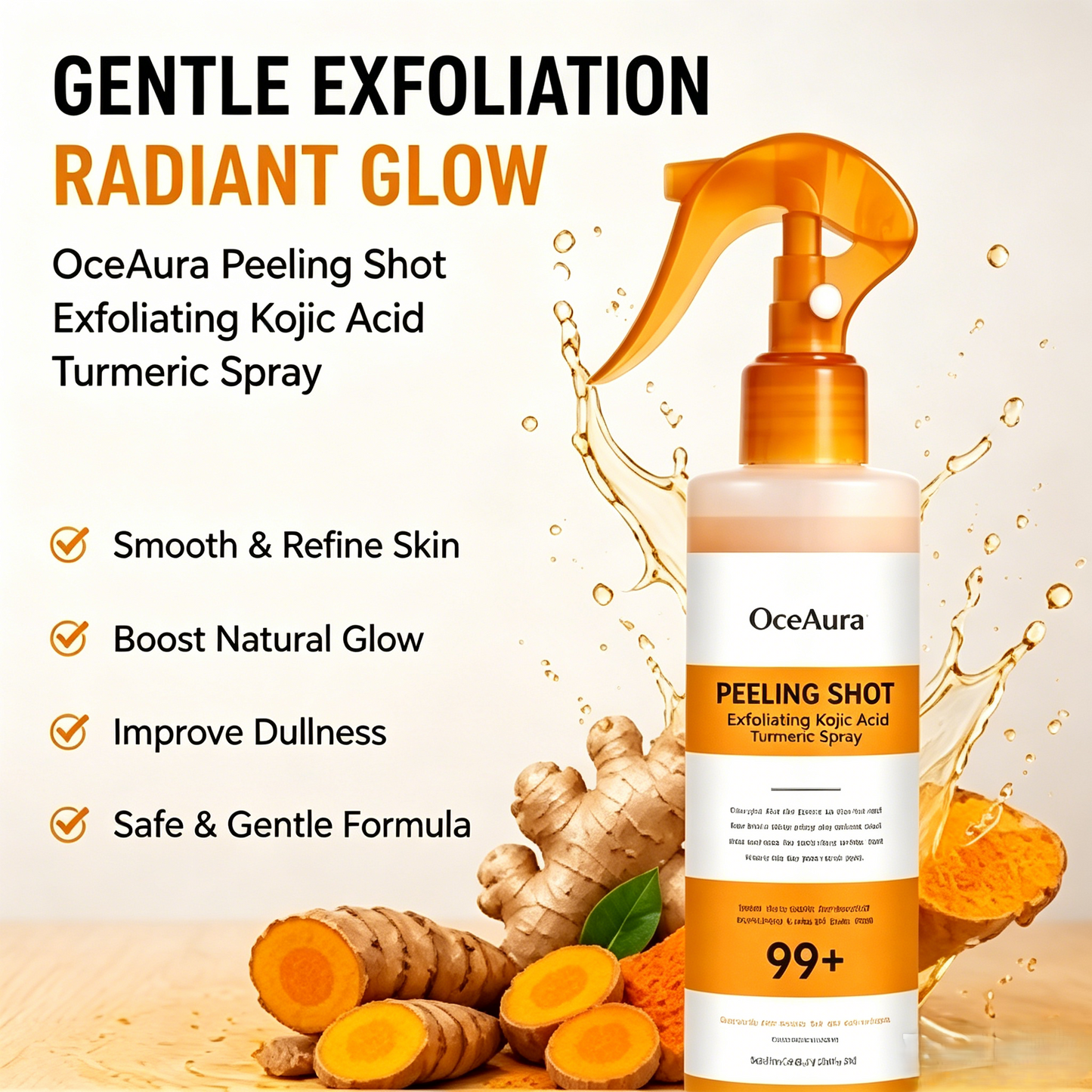🧴Full Body Peeling Spray Dead Skin Remover Turmeric Skin Brightening Mist-WBJ