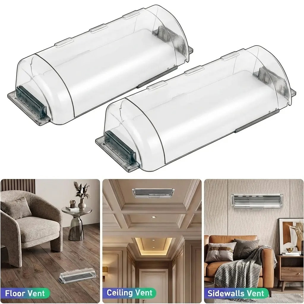 Premium Adjustable Magnetic Air Deflector | Clear Heat & AC Vent Cover (Fits 8.5" - 15") LGZ