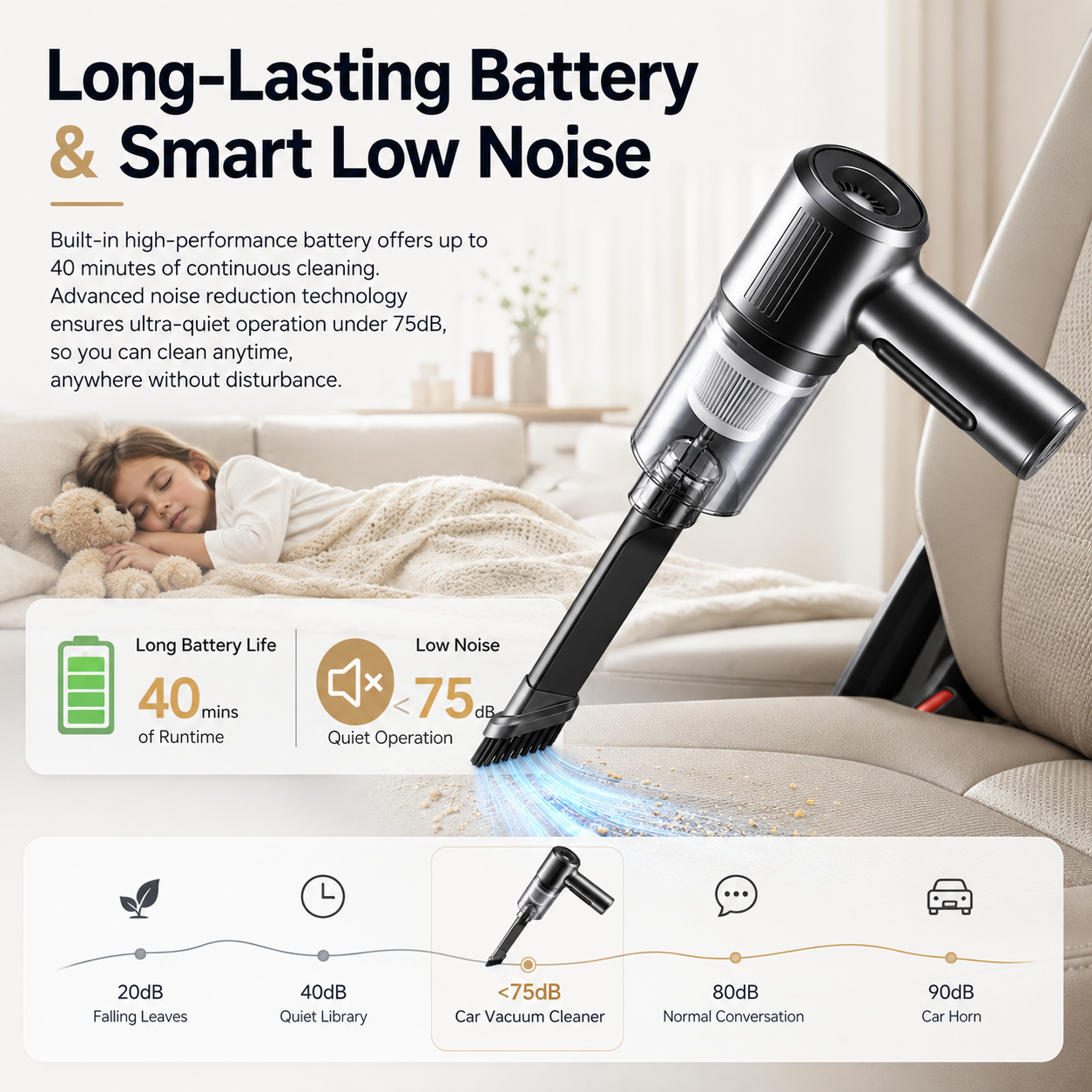 4-in-1 Cordless Car Vacuum Cleaner, High Power Powerful Suction, Mini Handheld Vacuum with Blow/Pump/Inflate Function for Car & Home 🚗✨-QZZ