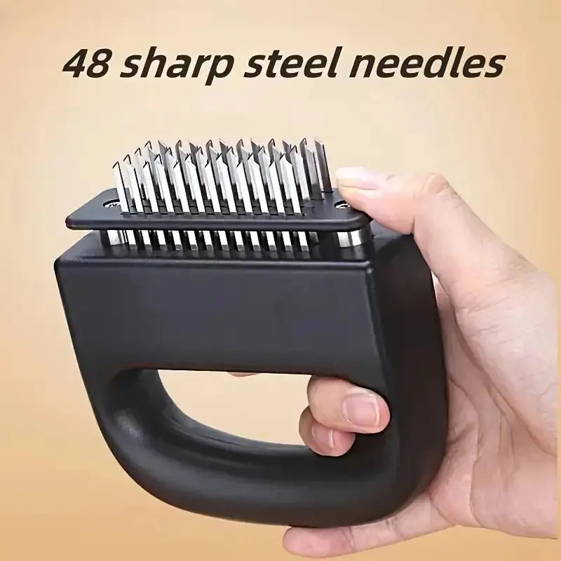 Premium 48-Blade Stainless Steel Meat Tenderizer – Transform Any Meat into a Melt-in-Your-Mouth Masterpiece! 🥩✨-DZT