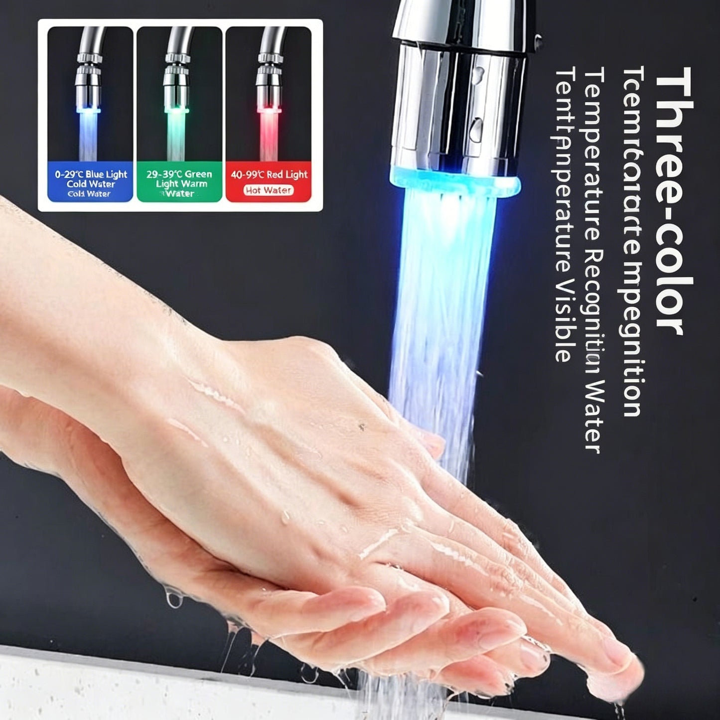 💡 LED Temperature-controlled color-changing faucet – See the Water Temperature at a Glance-CJP