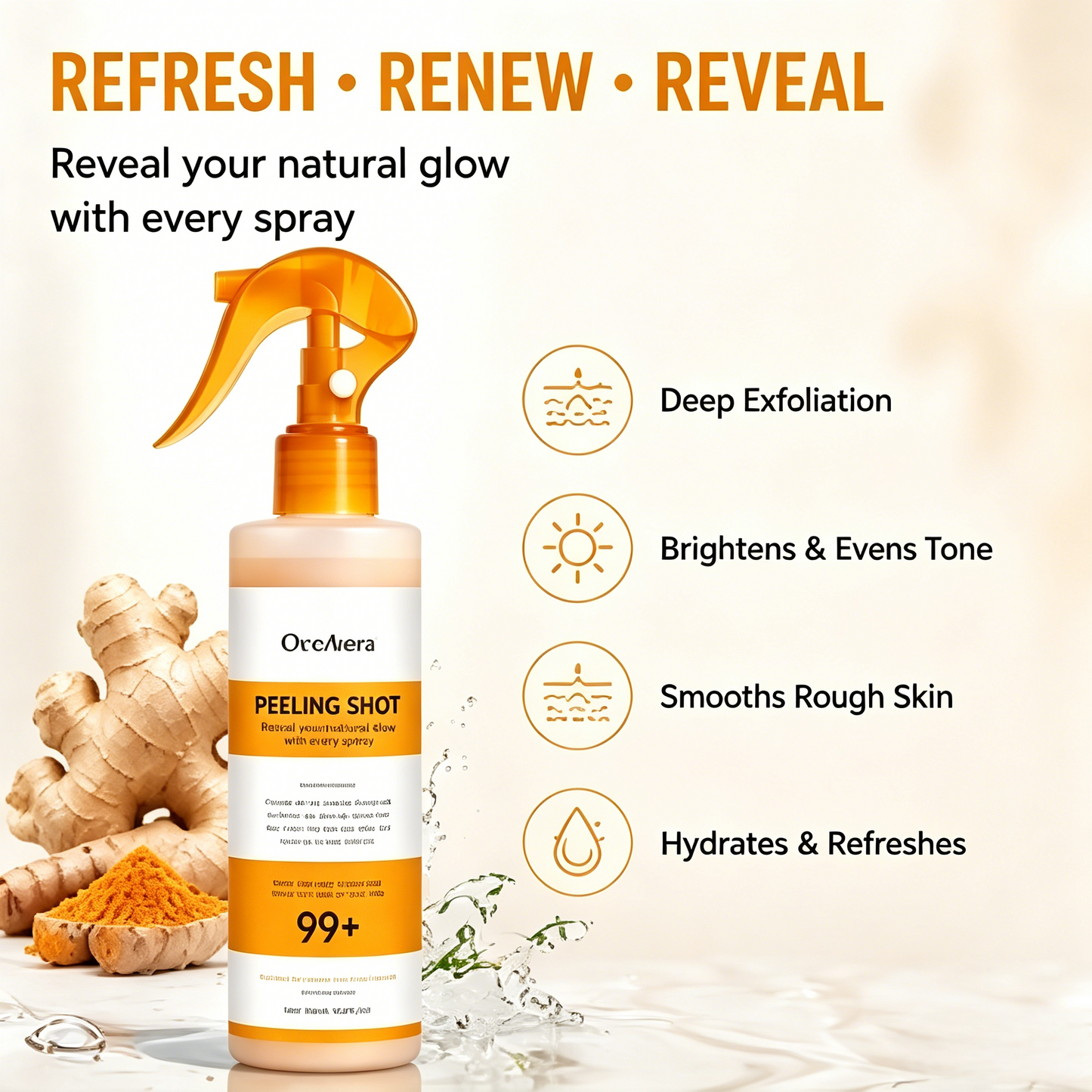 🧴Full Body Peeling Spray Dead Skin Remover Turmeric Skin Brightening Mist-WBJ