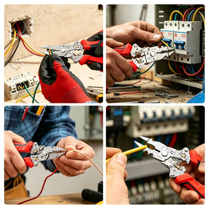 2026 Upgraded 16-in-1 Heavy-Duty Wire Stripper | Rechargeable Electrical Pliers with Built-in Voltage Tester ⚡️🛠️ LGZ